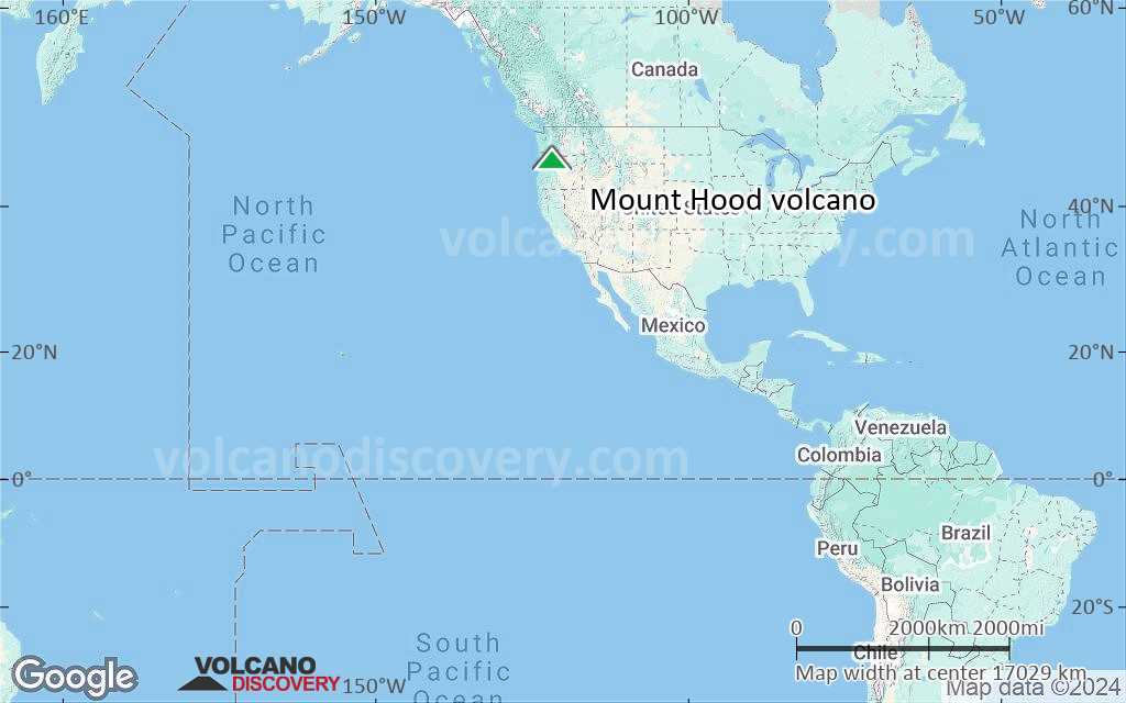 Terrain-type map of Mount Hood volcano (world scale)