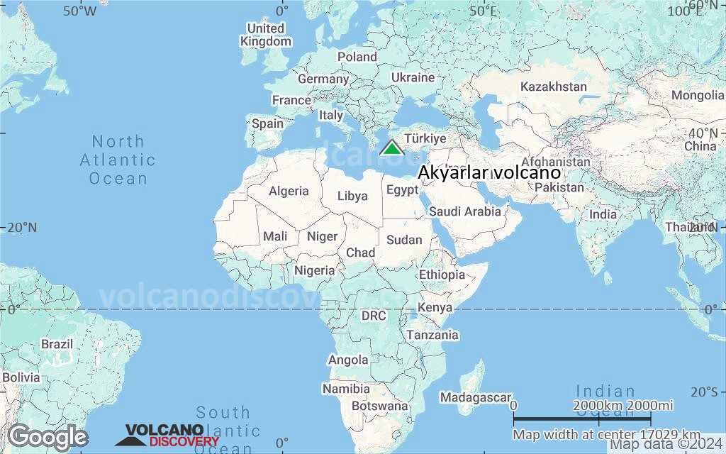 Terrain-type map of Akyarlar volcano (world scale)
