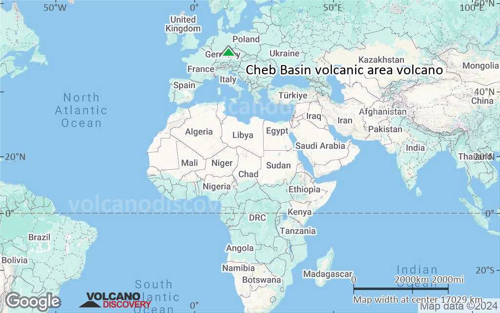 Terrain-type map of Cheb Basin volcanic area volcano (world scale)