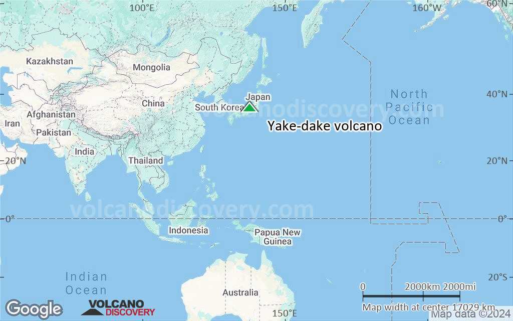 Terrain-type map of Yake-dake volcano (world scale)