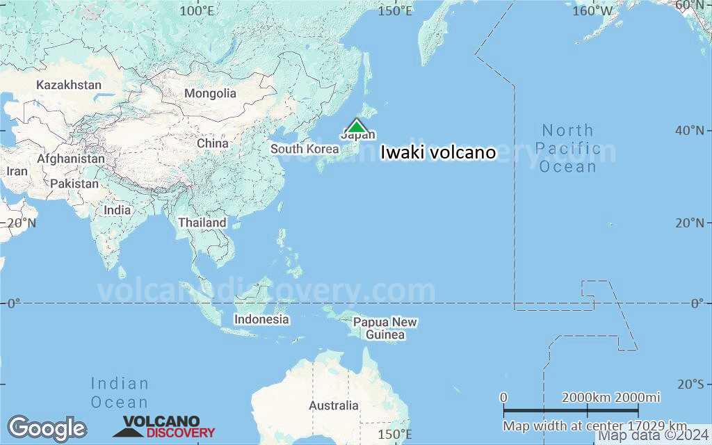 Terrain-type map of Iwaki volcano (world scale)