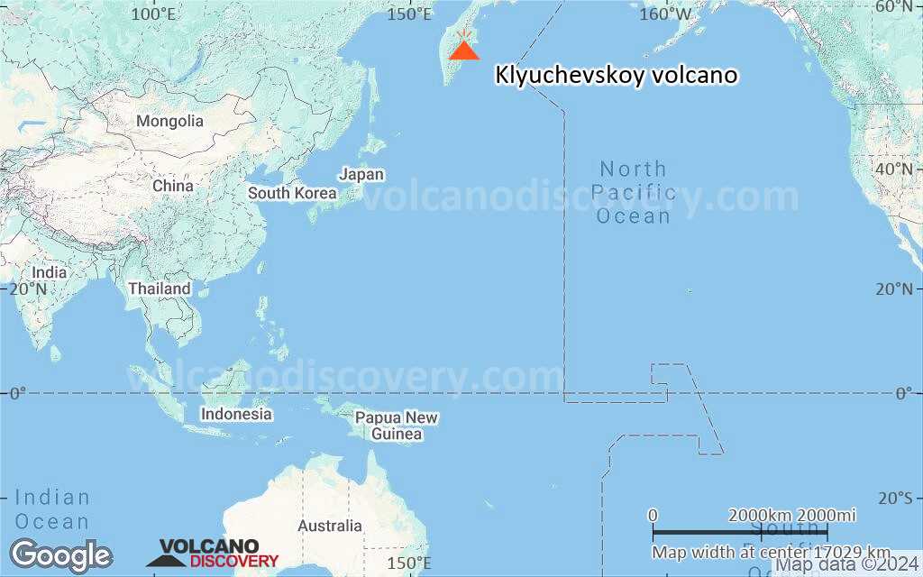 Terrain-type map of Klyuchevskoy volcano (world scale)