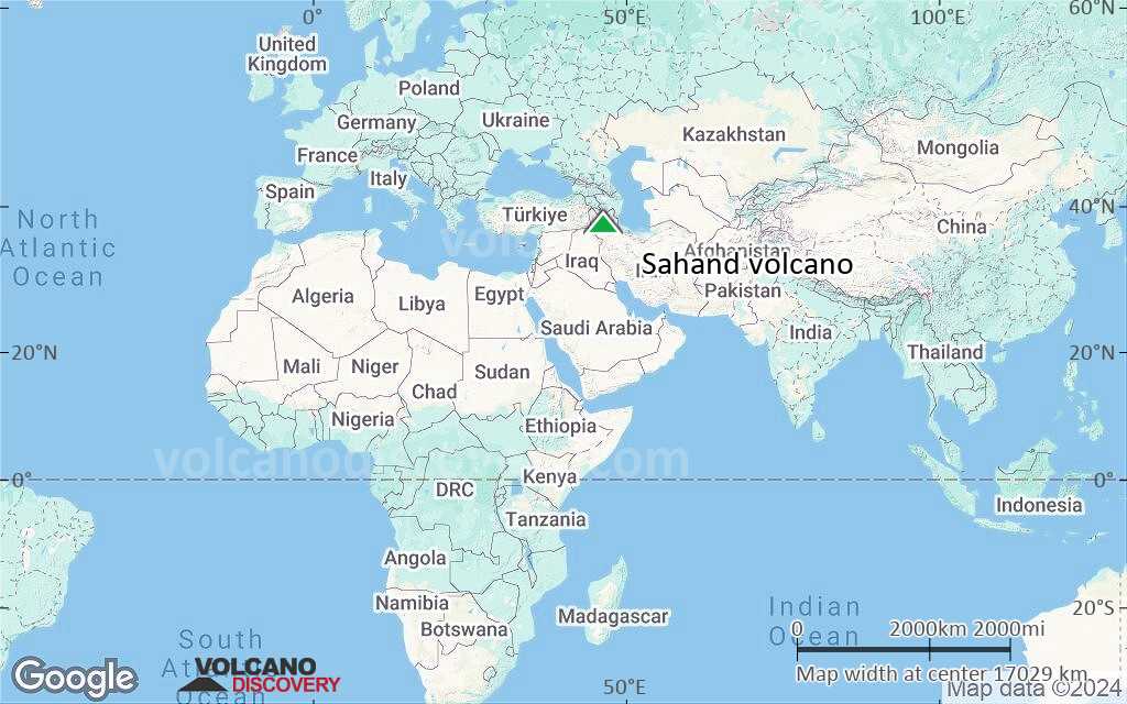 Terrain-type map of Sahand volcano (world scale)