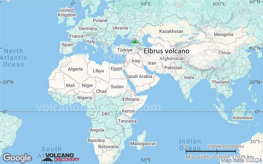 Terrain-type map of Elbrus volcano (world scale)