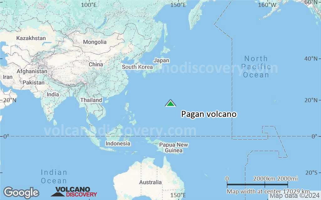 Terrain-type map of Pagan volcano (world scale)