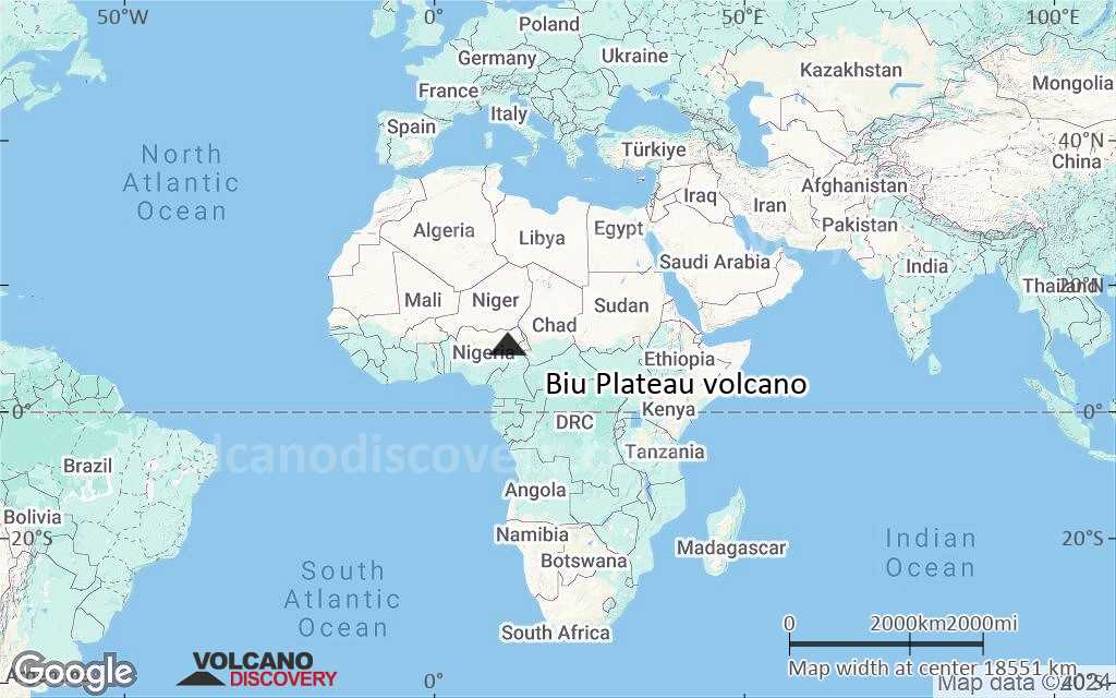 Terrain-type map of Biu Plateau volcano (world scale)