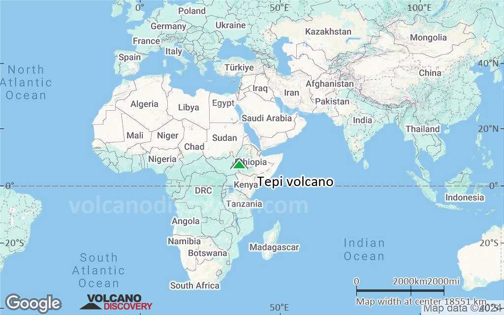 Terrain-type map of Tepi volcano (world scale)