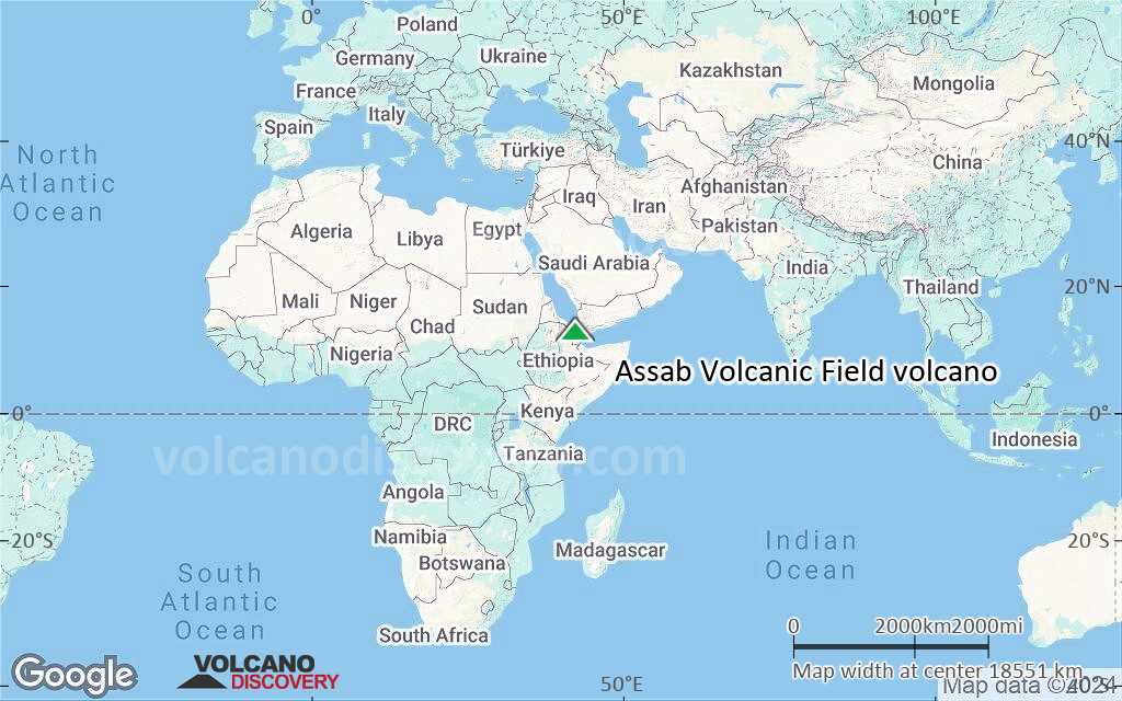 Terrain-type map of Assab Volcanic Field volcano (world scale)