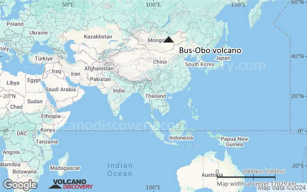 Terrain-type map of Bus-Obo volcano (world scale)