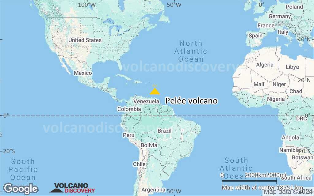 Terrain-type map of Pelée volcano (world scale)
