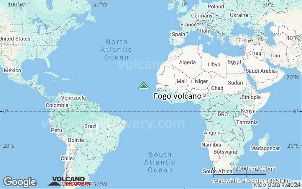 Terrain-type map of Fogo volcano (world scale)