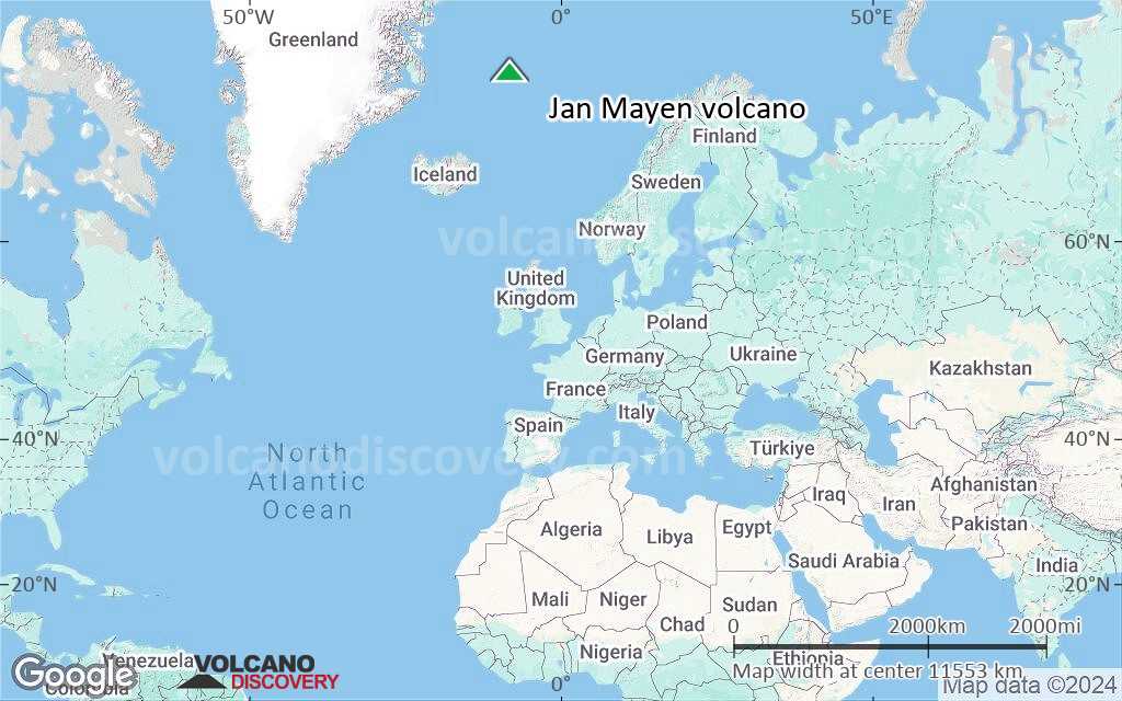 Terrain-type map of Jan Mayen volcano (world scale)