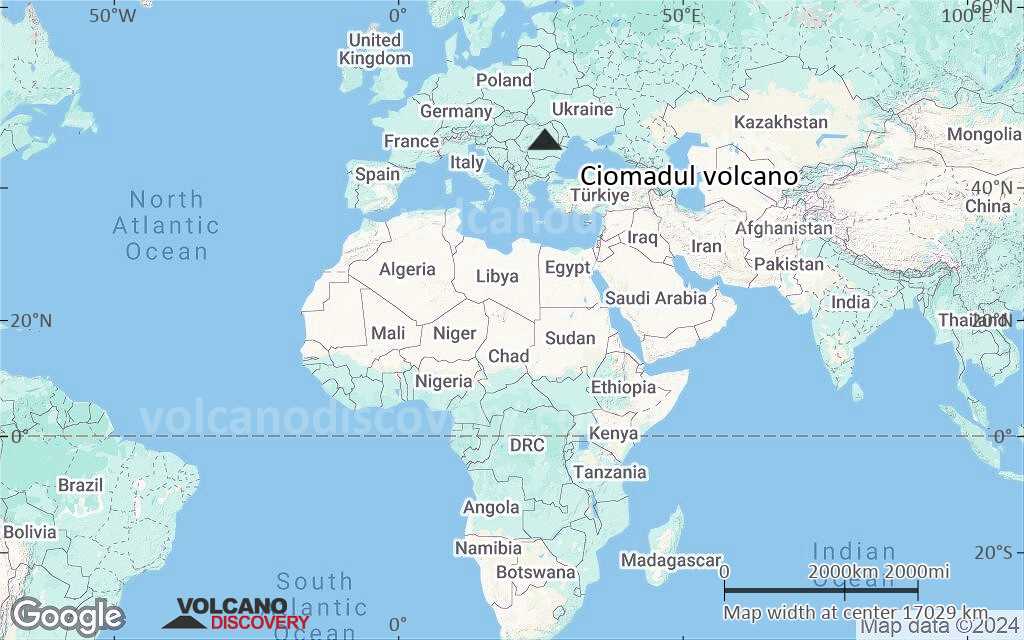 Terrain-type map of Ciomadul volcano (world scale)