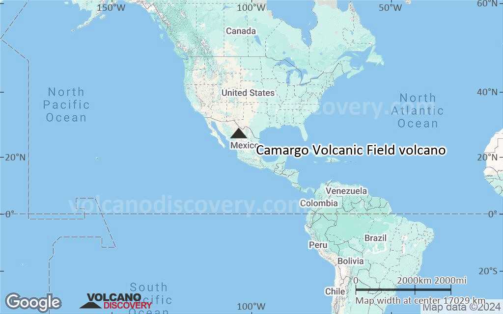 Terrain-type map of Camargo Volcanic Field volcano (world scale)