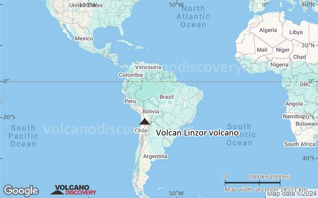 Terrain-type map of Volcan Linzor volcano (world scale)