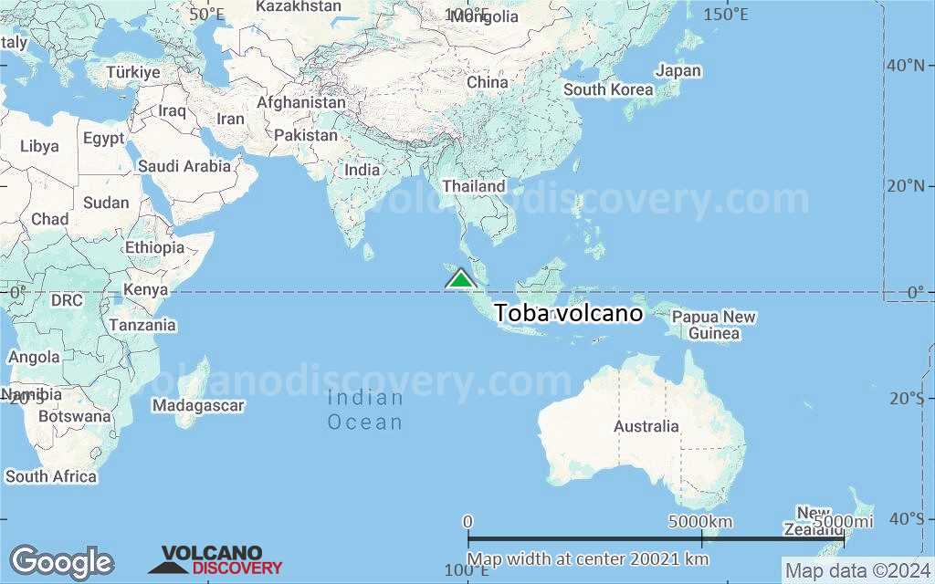 Terrain-type map of Toba volcano (world scale)