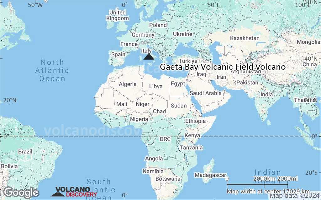 Terrain-type map of Gaeta Bay Volcanic Field volcano (world scale)