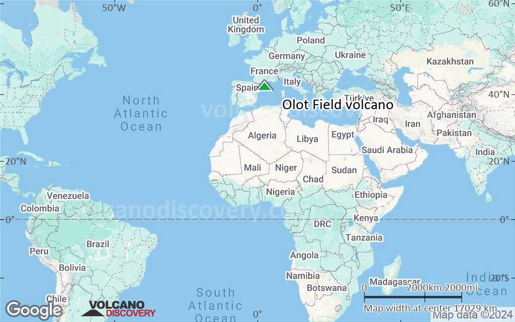 Terrain-type map of Olot Field volcano (world scale)