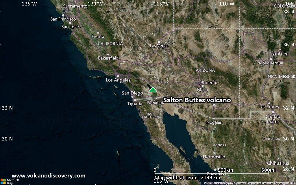 Satellite/aerial-type map of Salton Buttes volcano (region scale medium)