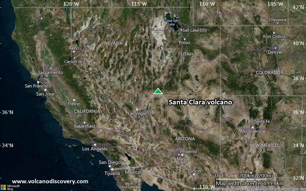 Satellite/aerial-type map of Santa Clara volcano (region scale medium)