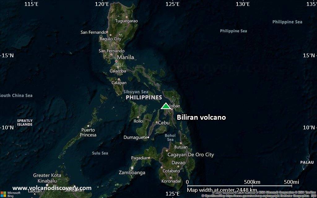 Satellite/aerial-type map of Biliran volcano (region scale medium)