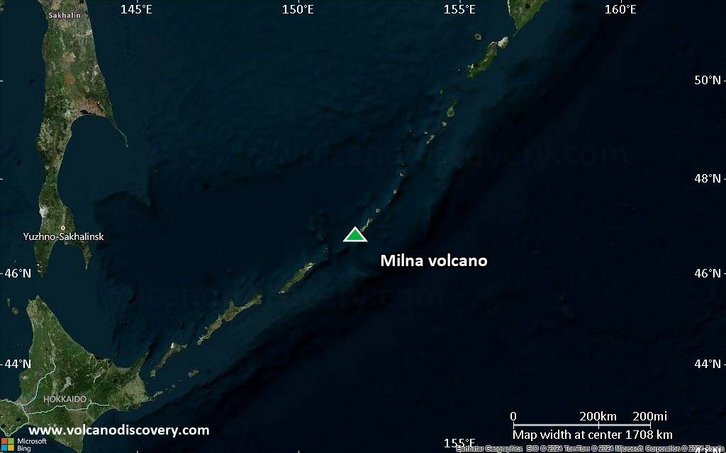 Satellite/aerial-type map of Milna volcano (region scale medium)