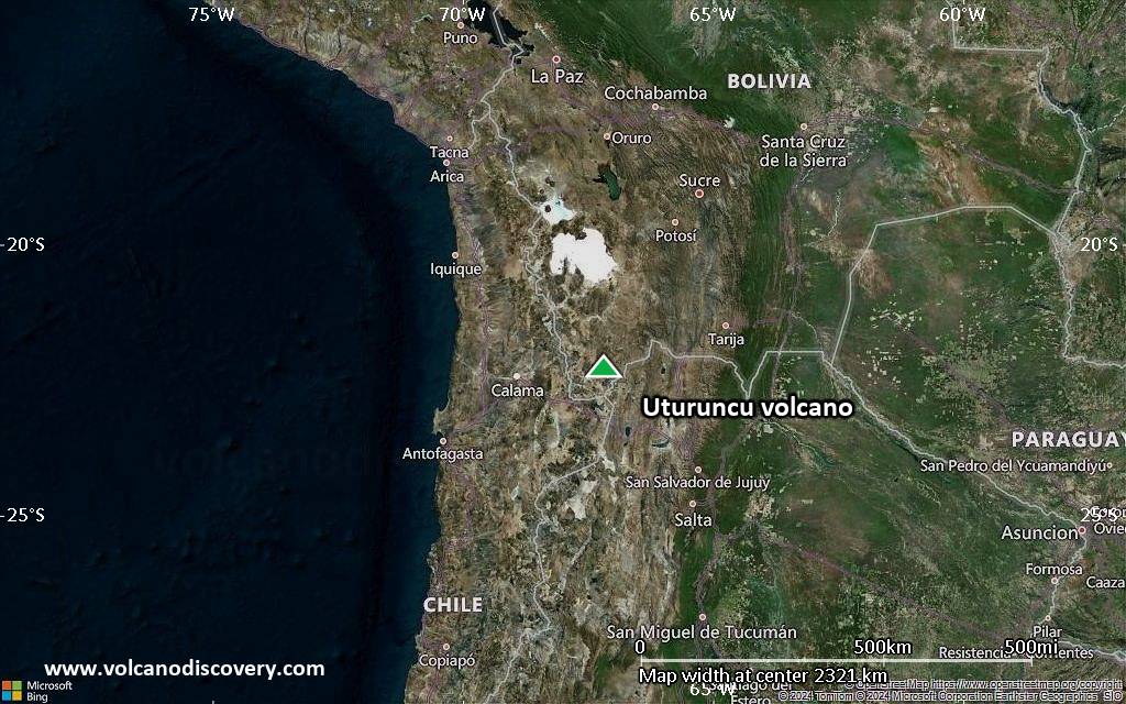 Satellite/aerial-type map of Uturuncu volcano (region scale medium)
