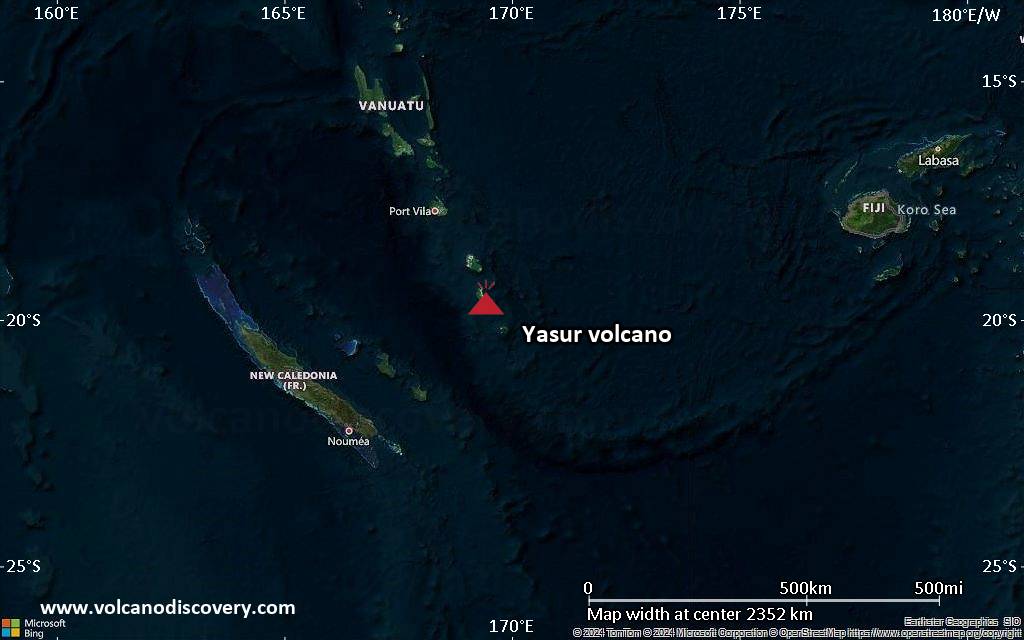 Satellite/aerial-type map of Yasur volcano (region scale medium)