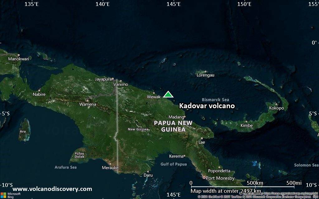 Satellite/aerial-type map of Kadovar volcano (region scale medium)