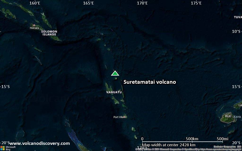 Satellite/aerial-type map of Suretamatai volcano (region scale medium)