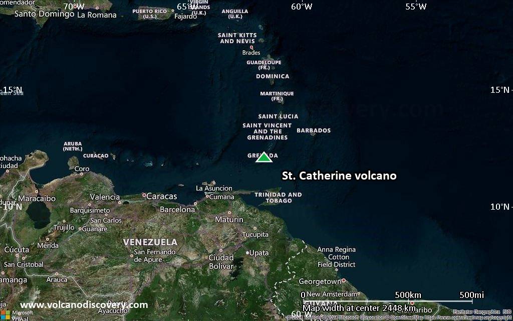Satellite/aerial-type map of St. Catherine volcano (region scale medium)