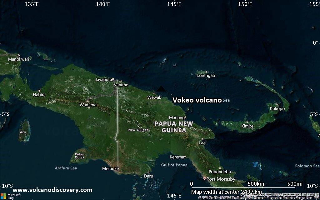 Satellite/aerial-type map of Vokeo volcano (region scale medium)