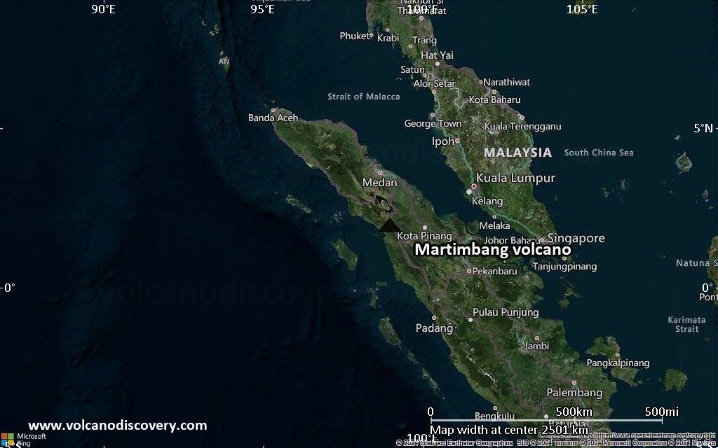 Satellite/aerial-type map of Martimbang volcano (region scale medium)