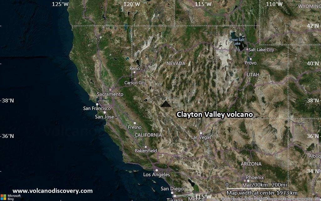 Satellite/aerial-type map of Clayton Valley volcano (region scale medium)