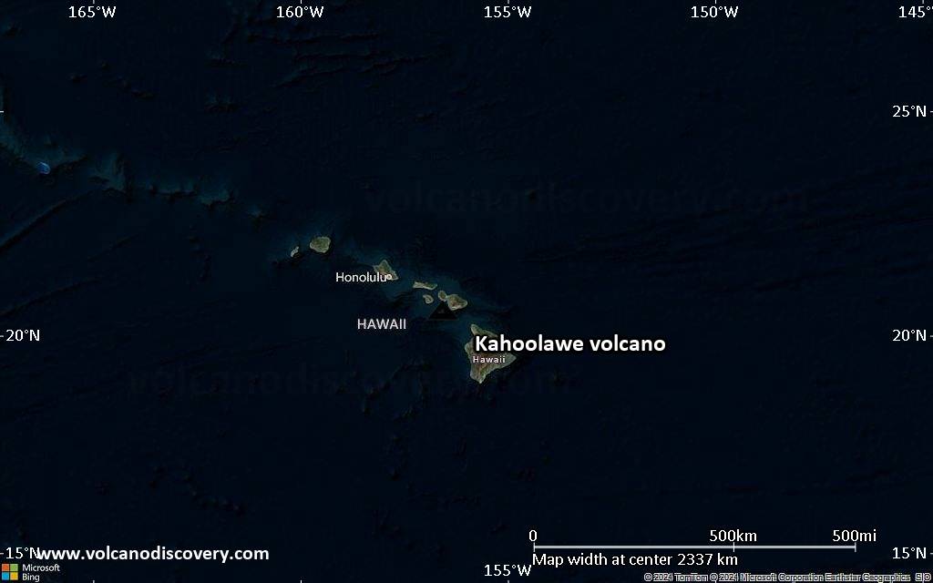 Satellite/aerial-type map of Kahoolawe volcano (region scale medium)