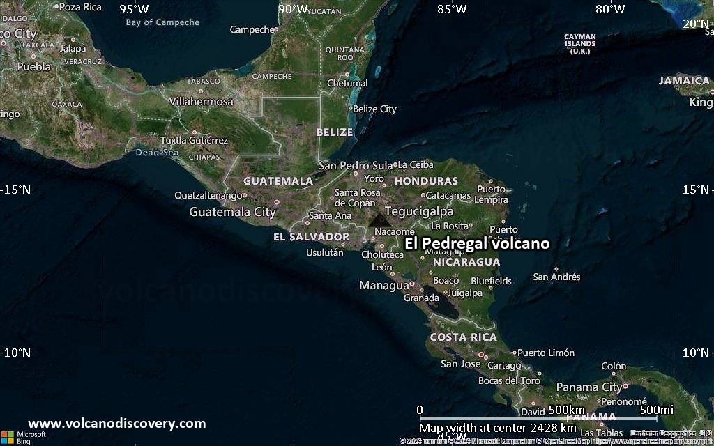 Satellite/aerial-type map of El Pedregal volcano (region scale medium)