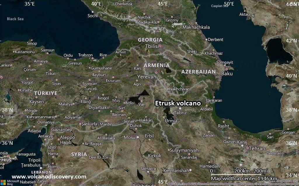 Satellite/aerial-type map of Etrusk volcano (region scale medium)
