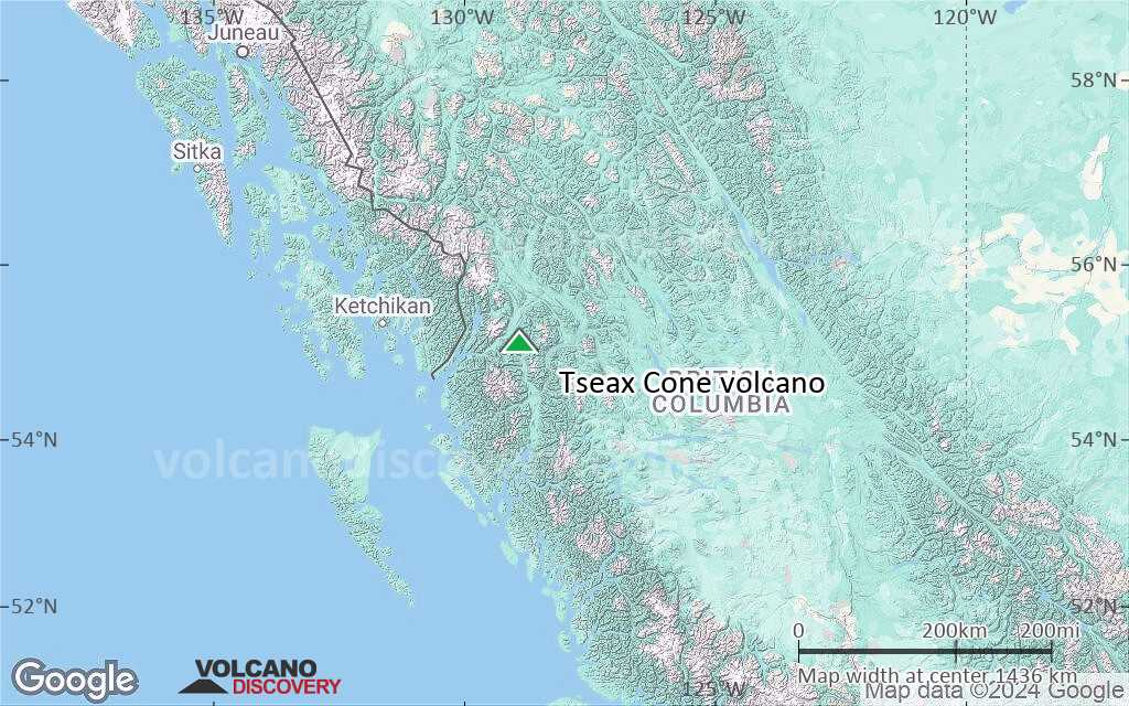 Terrain-type map of Tseax Cone volcano (region scale medium)