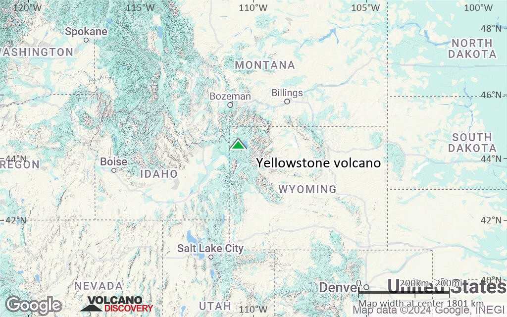 Terrain-type map of Yellowstone volcano (region scale medium)