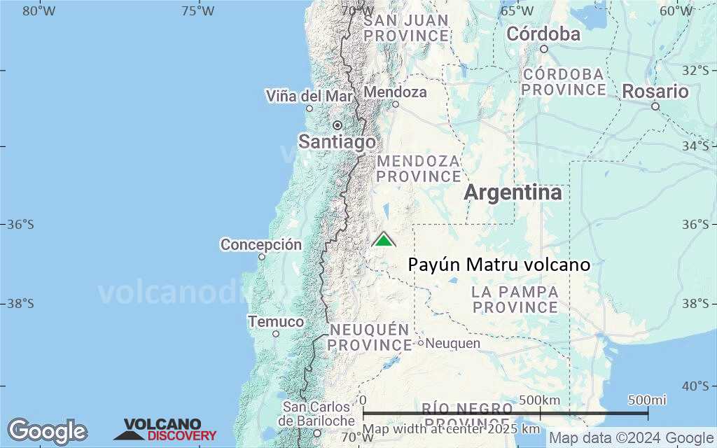 Terrain-type map of Payún Matru volcano (region scale medium)