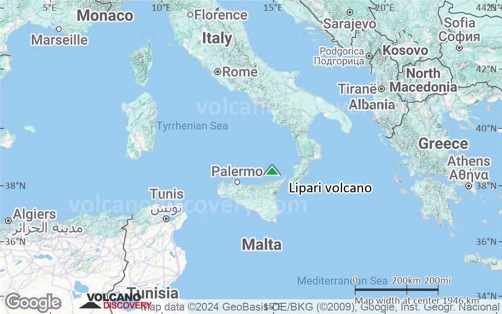 Terrain-type map of Lipari volcano (region scale medium)