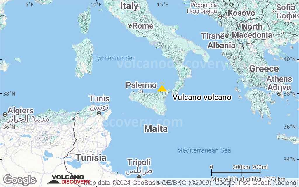 Terrain-type map of Vulcano volcano (region scale medium)