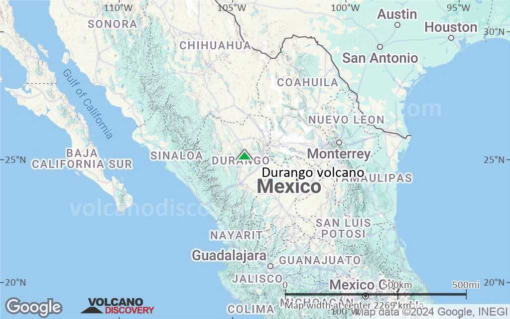 Terrain-type map of Durango volcano (region scale medium)