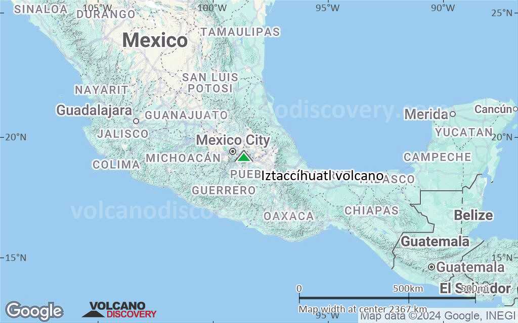 Terrain-type map of Iztaccíhuatl volcano (region scale medium)