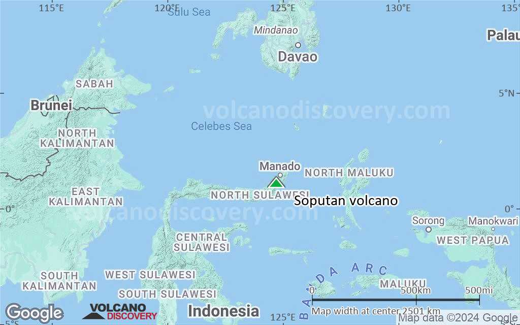 Terrain-type map of Soputan volcano (region scale medium)