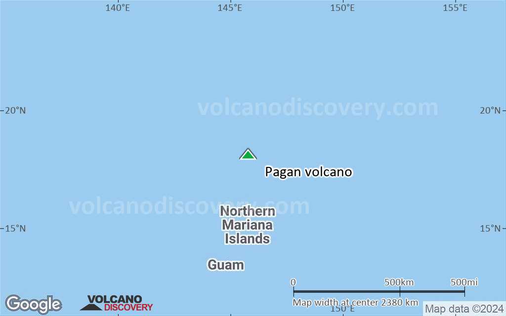 Terrain-type map of Pagan volcano (region scale medium)