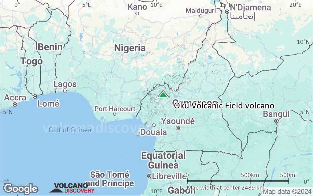 Terrain-type map of Oku Volcanic Field volcano (region scale medium)