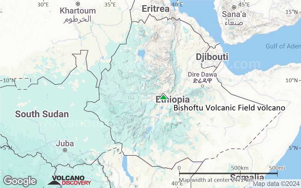 Terrain-type map of Bishoftu Volcanic Field volcano (region scale medium)