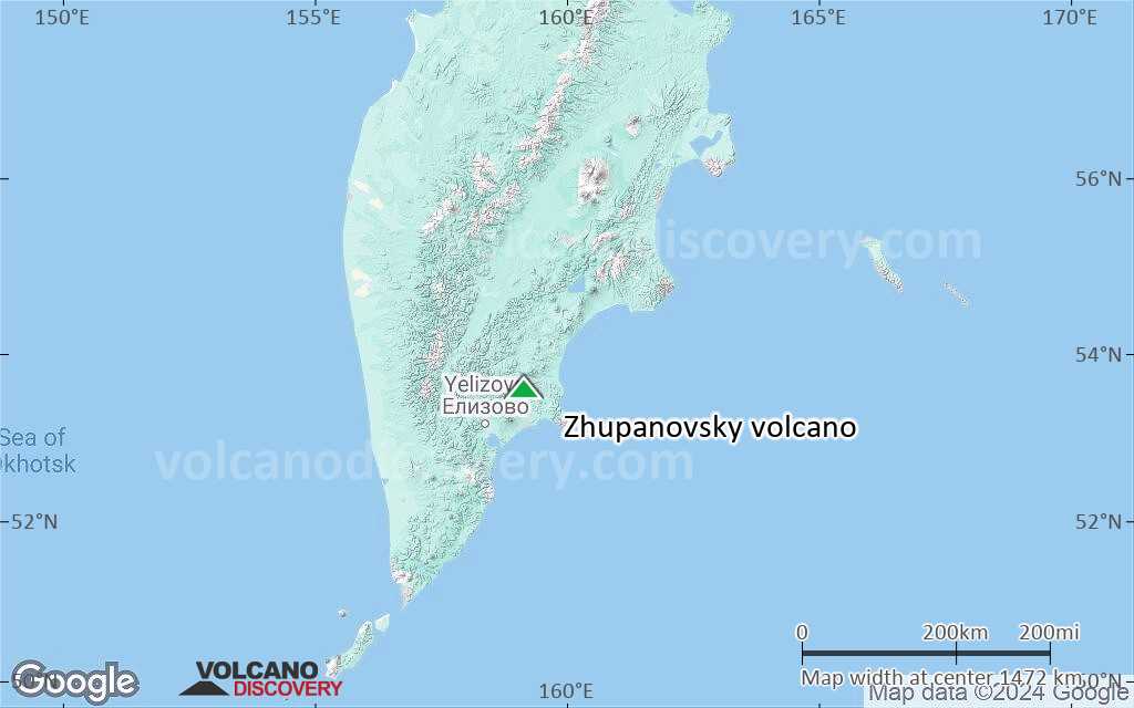 Terrain-type map of Zhupanovsky volcano (region scale medium)