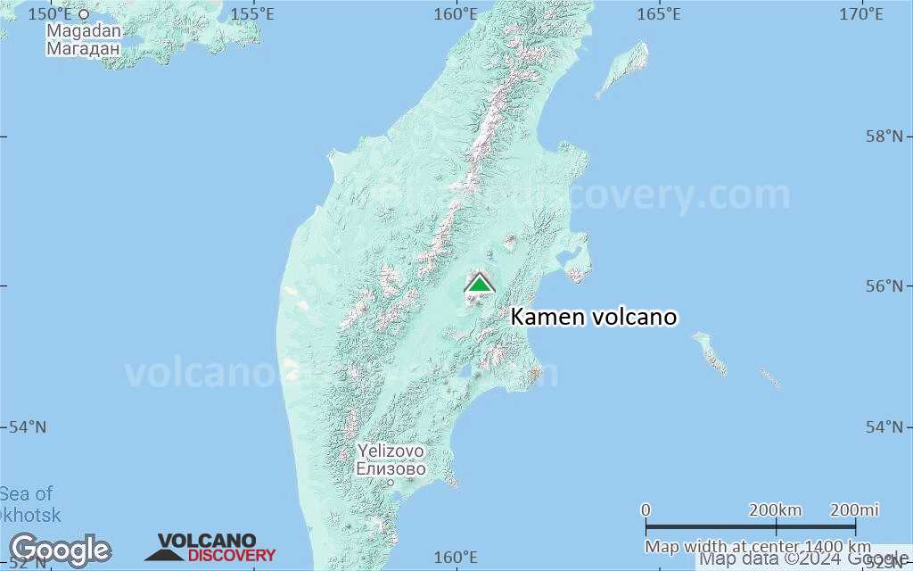 Terrain-type map of Kamen volcano (region scale medium)